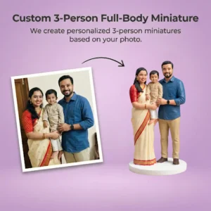 Custom Full Body Miniature (3 People) – Family / Friends Figurine