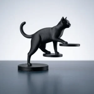 Cat Miniature Home Décor Statue – 3D Printed Decorative Figurine