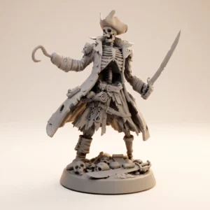 Skeleton Pirate Captain Resin Figurine | Ultra-Detailed 3D Printed Skeleton Pirate Collectible